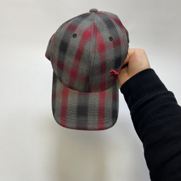 Y2K Puma Baseball Hat Cap Tartan Plaid Grey / Red Adjustable Lumberjack Casual - Picture 10 of 10